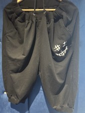 Black Three Quarter Length Trousers Size 3xl XXL With Hashtag Face On Left Leg