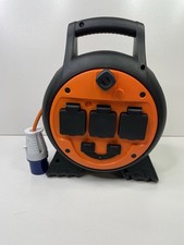 3 Way USB Mobile Mains Reel 15m Power Unit Caravan Camping Electric Hookup