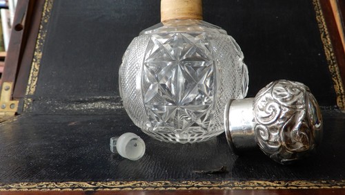 Large silver topped - ,, crystal