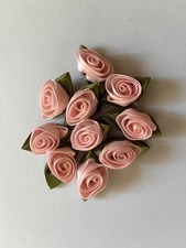 Large Pink Satin Ribbon Rose