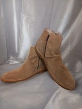 Ask The Missus Mens Suede/Leather Double Zip Boots - Tan -Size 11 - NEW - No Box
