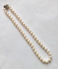 Freshwater Pearl Necklace with Fancy Silver Clasp