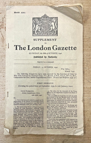 Ww2 london gazette - gazette, supplement