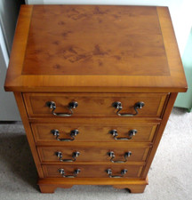 4 drawer, unusual bedside unit, heavy strong, for side of chair / lounge or hall