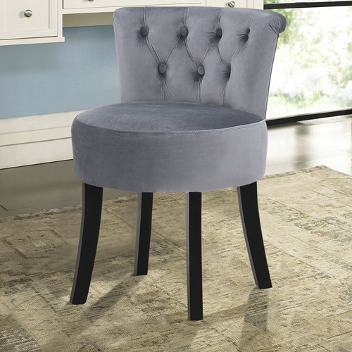 Grey velvet vanity chair - vanity,
