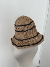 Women’s Unbranded Brown & Black Paper Straw Hat sunhat One Size