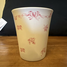 Laura Ashley Ribbons Porcelain Pink Floral Dressing Table Cup Made England