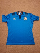 Adidas Italy Rugby Union Blue Home Shirt, 2015-17, size XL