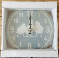 Glass Animal Ducklings Clock