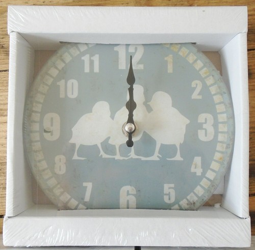 Glass animal ducklings clock - glass,