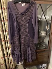 Libra Dress Size 16 Dark Aubergine Tweed Mixture .  Fully Lined, Neck V Shaped