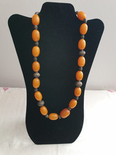 Bakelite Egg Yolk Vintage Necklace Handmade In Kenya 1950s Bakelite TESTED