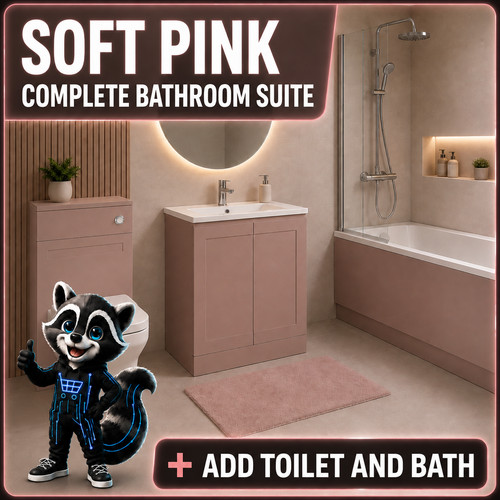 Soft pink complete bathroom - soft,