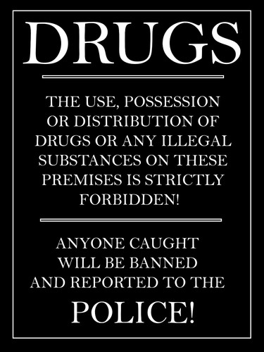 Drugs warning sign pub - warning,