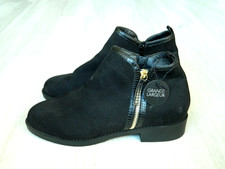 New Look Ladies Ankle Boots Black Suede Size 7 / 40 wide