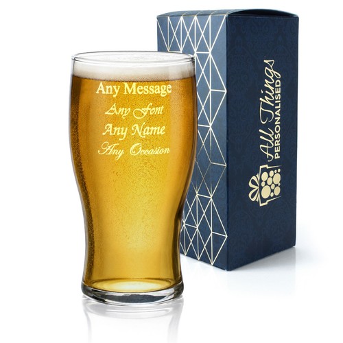 Personalised pint glass 20oz - personalised,