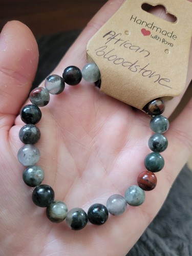 African bloodstone crystal - bloodstone,