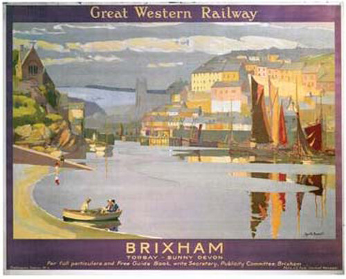 Vintage brixham art railway - brixham,