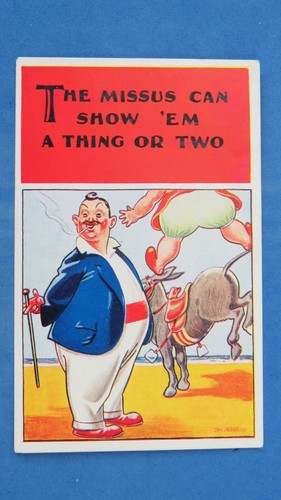 Risque comic postcard 1937 - postcard,