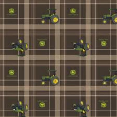 John deere brown - brown, plaid