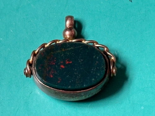 Antique 9ct gold bloodstone - antique,