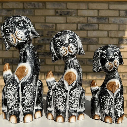 Wooden dog figurine - dog,