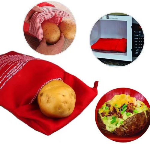 Microwave baked potato cooking - baked,