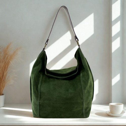 Real suede bucket shoulder - suede,