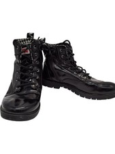 Levi's Pasadena Black Lace Up Boots UK 4 Faux Leather T2184 D150