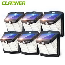CLAONER Solar Power Motion Sensor Wall Lights LED Garden Outdoor Security Lamp