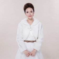 Women Bridal Faux Fur Shawl