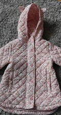 NEXT Winter Coat AGE 2-3 Pink Floral Good Condition Girls