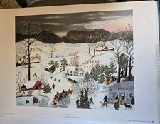 Grandma Moses Portfolio 8 Color Lithograph Prints Art in America Vintage Folk...