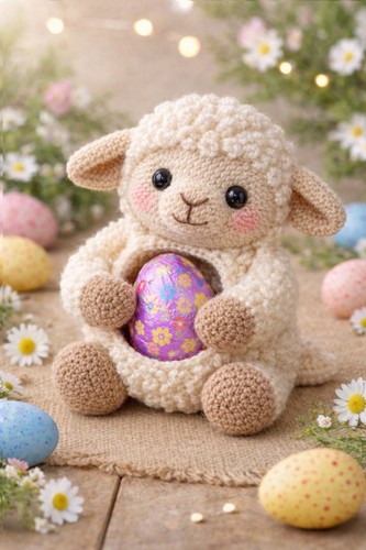 Easter lamb knitting - lamb,