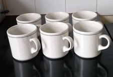 Churchill England Set of 6 Cream Speckled Hotelware Coffee Mugs Cups