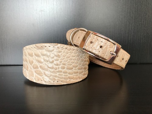 Leather lined dog collar size - leather,