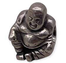 Pandora Happy Smiling Buddha Bead Charm Meditation Sterling Silver #790478 Ret.
