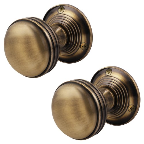 Lined door knobs - door, antique
