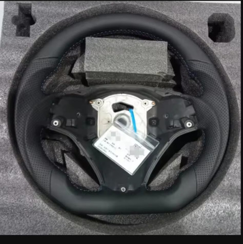 Full leather flat steering - leather,