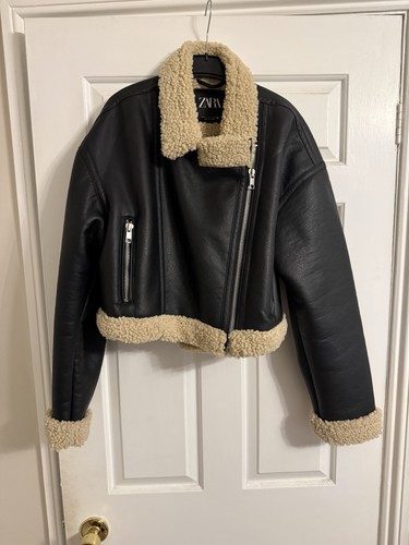 Zara size cropped leather - zara,