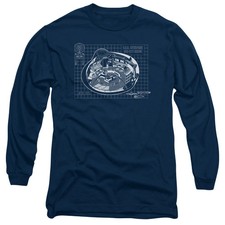 Star Trek Bridge Prints Mens Long Sleeve Shirt Navy Officially Licensed Official