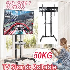 Ultra Heavy Duty Mobile 32-80 inch TV Stand Rolling TV Cart Mount with Wheels UK