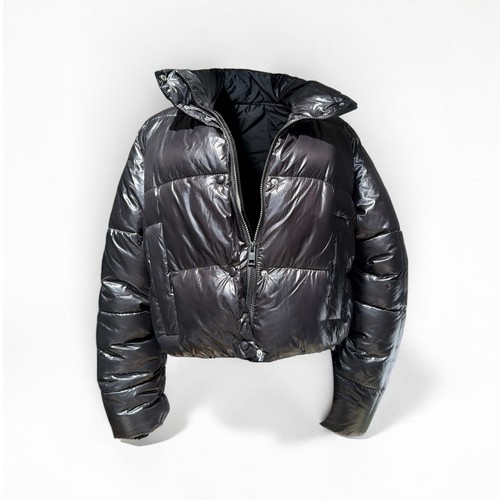 Zara black glossy cropped - black,