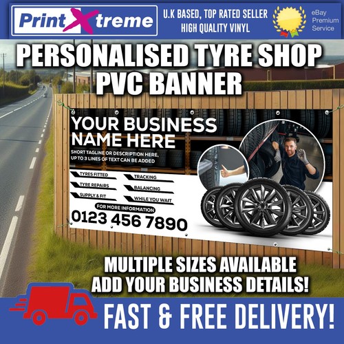Tyre shop banner sign - shop,