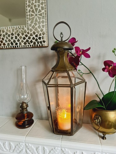 Antique lantern french brass - antique,