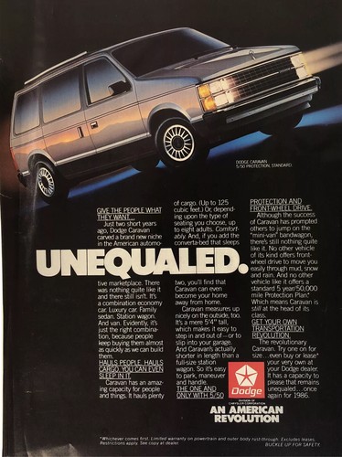 1986 dodge caravan print - dodge,