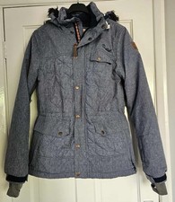 Protest Ski Snowboard Jacket Coat Blue Hooded Waterproof Breathable Size S 10K