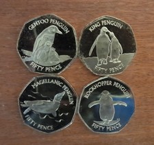 Falkland 2020 Penguin 50p Coin Set Magellanic Gentoo King Rockhopper Wild Animal