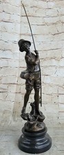Bronze sculpture angler - sculpture,