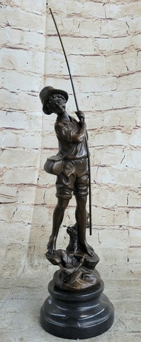 Bronze sculpture angler - bronze,